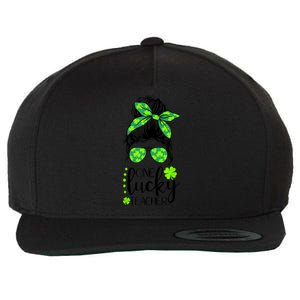 Lucky Teacher Messy Bun St Patricks Day for Teachers Wo Wool Snapback Cap