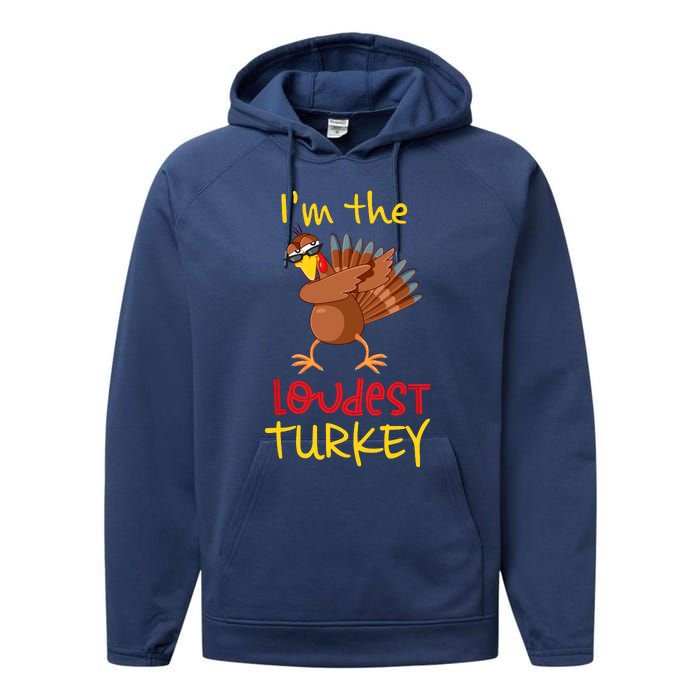 Loudest Turkey Matching Family Group Thanksgiving Party Performance Fleece Hoodie