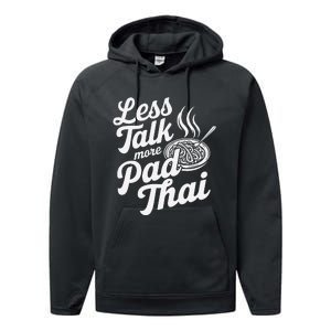 Less Talk More Pad Thai Funny Humor Food Text Joke Performance Fleece Hoodie