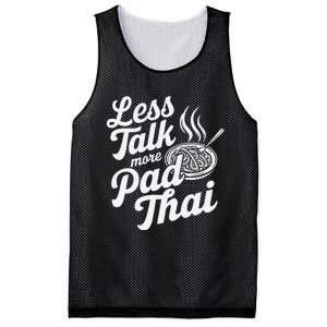 Less Talk More Pad Thai Funny Humor Food Text Joke Mesh Reversible Basketball Jersey Tank