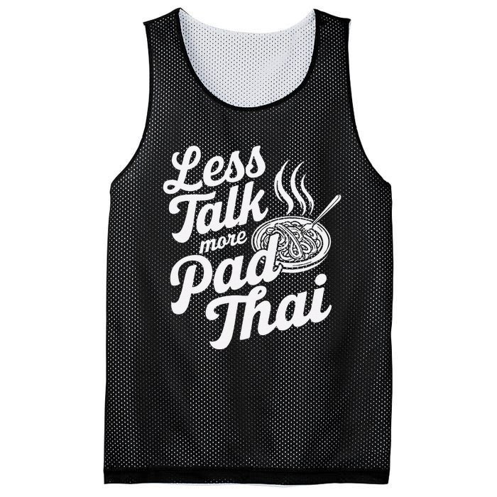 Less Talk More Pad Thai Funny Humor Food Text Joke Mesh Reversible Basketball Jersey Tank