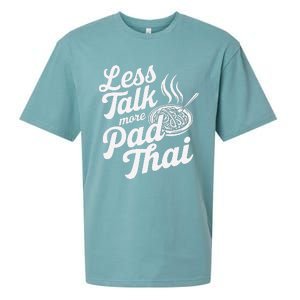 Less Talk More Pad Thai Funny Humor Food Text Joke Sueded Cloud Jersey T-Shirt