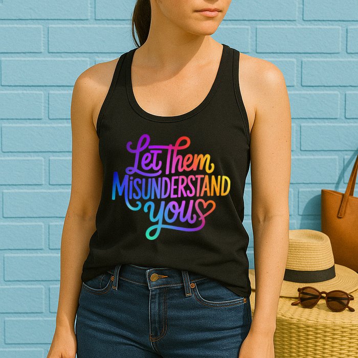Let Them Misunderstand You Funny Mental Health Womens Tank Top