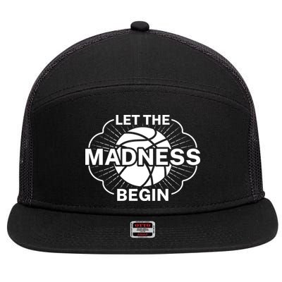 Let The Madness Begin March Madness 7 Panel Mesh Trucker Snapback Hat