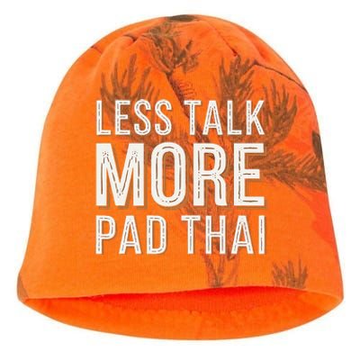 Less Talk More Pad Thai Funny Humor Food Text Joke Kati - Camo Knit Beanie