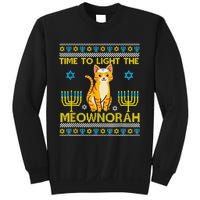 Light The Meownorah Jewish Cat Menorah Lover Ugly Chanukah  Sweatshirt