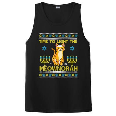 Light The Meownorah Jewish Cat Menorah Lover Ugly Chanukah  PosiCharge Competitor Tank