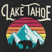 Lake Tahoe Mountain 7 Panel Mesh Trucker Snapback Hat