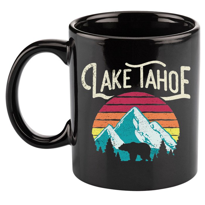 Lake Tahoe Mountain 11oz C Handle Ceramic Mug