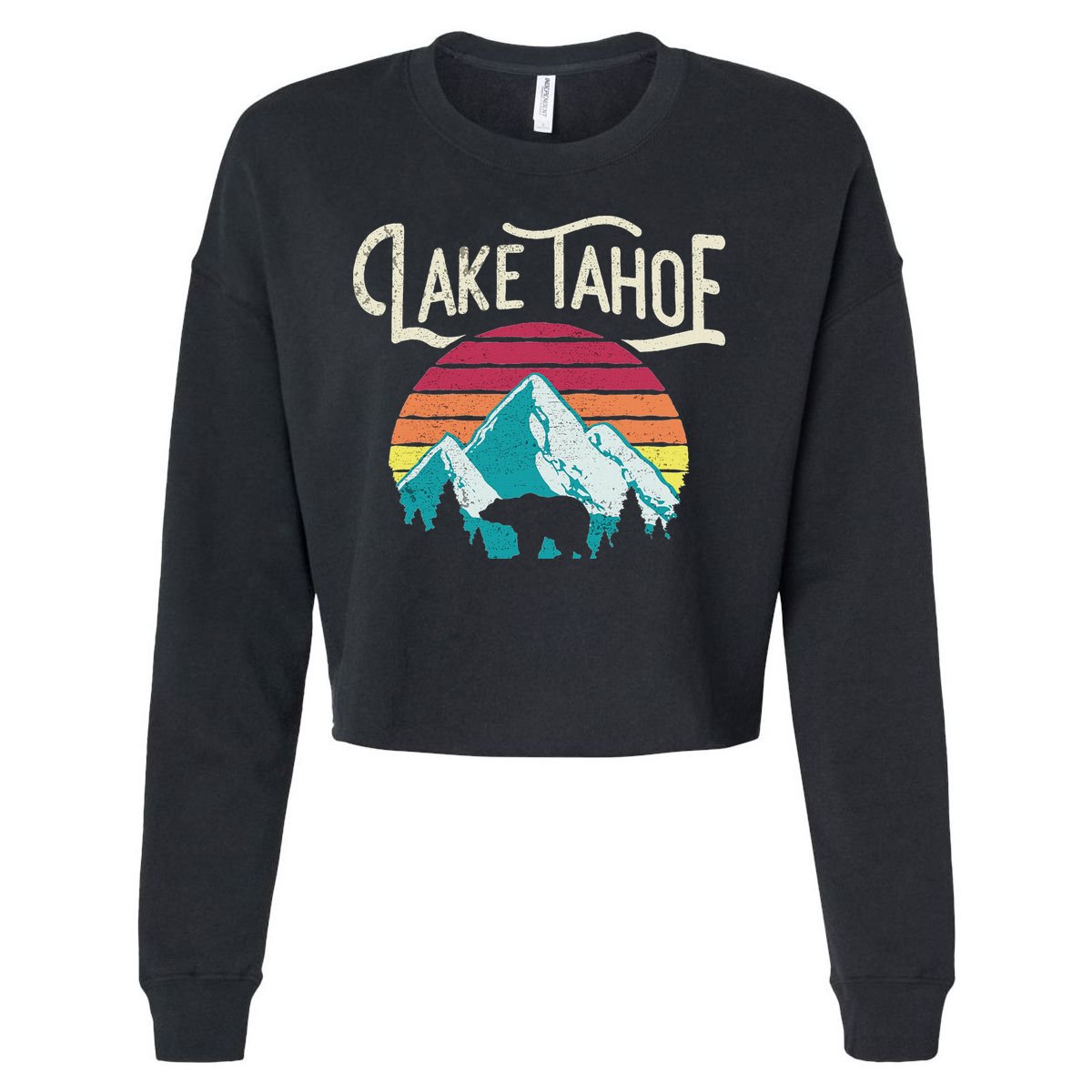 Lake Tahoe Mountain Cropped Pullover Crew