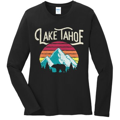 Lake Tahoe Mountain Ladies Long Sleeve Shirt