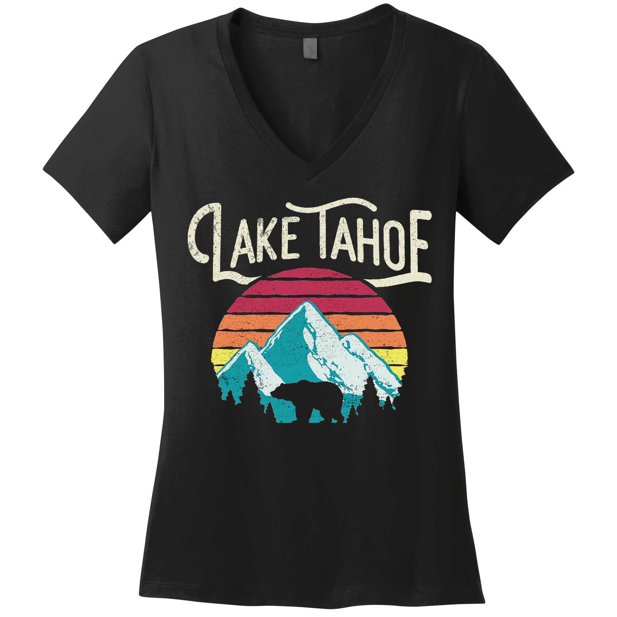 Lake Tahoe Mountain Women's V-Neck T-Shirt