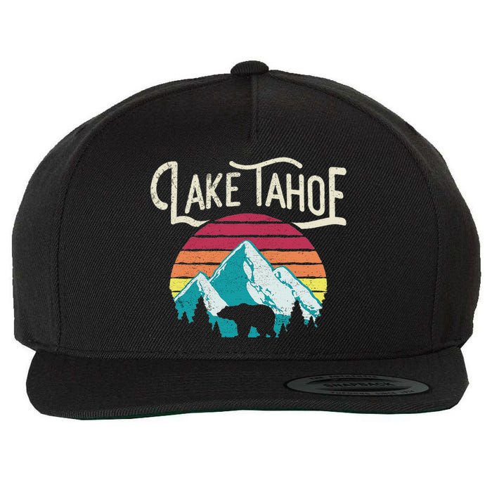 Lake Tahoe Mountain Wool Snapback Cap