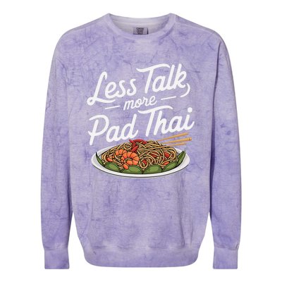 Less Talk More Pad Thai Funny Humor Food Text Joke Colorblast Crewneck Sweatshirt