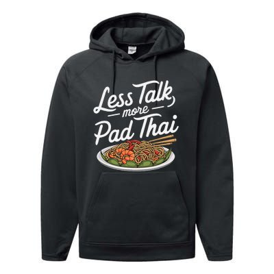 Less Talk More Pad Thai Funny Humor Food Text Joke Performance Fleece Hoodie