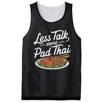 Less Talk More Pad Thai Funny Humor Food Text Joke Mesh Reversible Basketball Jersey Tank