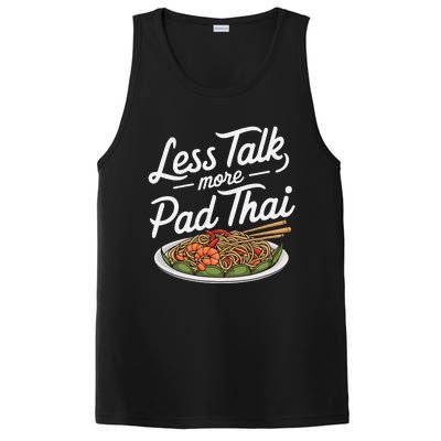 Less Talk More Pad Thai Funny Humor Food Text Joke PosiCharge Competitor Tank