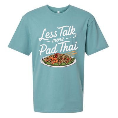 Less Talk More Pad Thai Funny Humor Food Text Joke Sueded Cloud Jersey T-Shirt