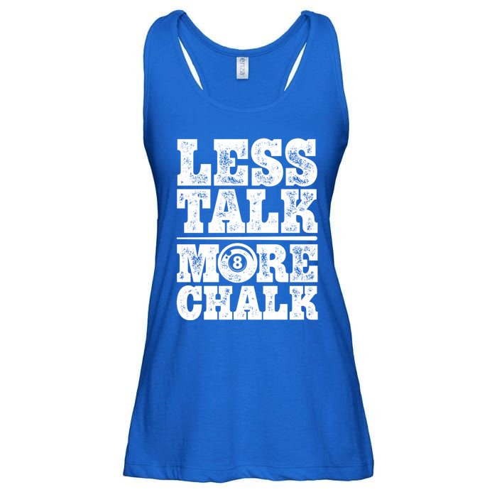 Less Talk More Chalk Funny Pool Billiards Player 8 Ball Gift Ladies Essential Flowy Tank