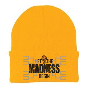 Let The Madness Begin College March Brackets Tournament Gift Knit Cap Winter Beanie