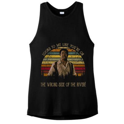 Looks To Me Like You're On The Wrong Side Of The River Vintage Movie Ladies PosiCharge Tri-Blend Wicking Tank