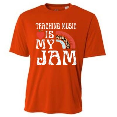 Leopard Teaching Music Is My Jam Sunglasses Teaching Music Gift Cooling Performance Crew T-Shirt