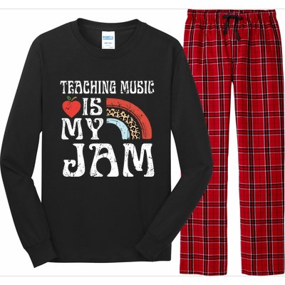 Leopard Teaching Music Is My Jam Sunglasses Teaching Music Gift Long Sleeve Pajama Set