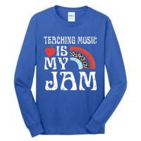 Leopard Teaching Music Is My Jam Sunglasses Teaching Music Gift Tall Long Sleeve T-Shirt