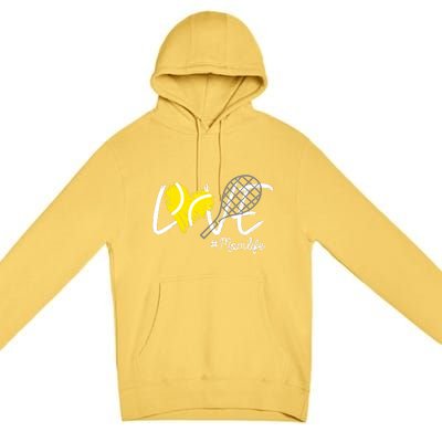 LOVE Tennis Mom Life Gift For Mom Wo Mother's Day Premium Pullover Hoodie