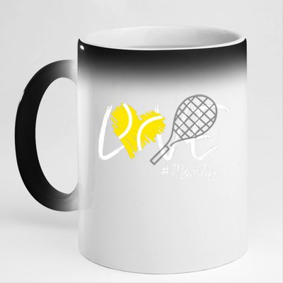 LOVE Tennis Mom Life Gift For Mom Wo Mother's Day 11oz Black Color Changing Mug