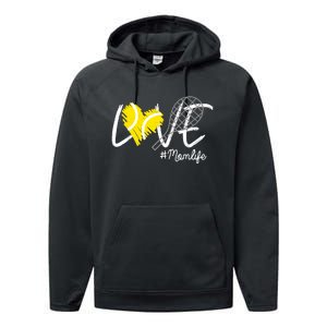 LOVE Tennis Mom Life Gift For Mom Wo Mother's Day Performance Fleece Hoodie