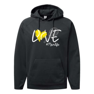 LOVE Tennis Mom Life Gift For Mom Wo Mother's Day Performance Fleece Hoodie