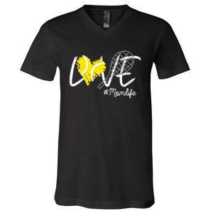 LOVE Tennis Mom Life Gift For Mom Wo Mother's Day V-Neck T-Shirt