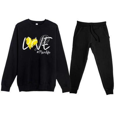 LOVE Tennis Mom Life Gift For Mom Wo Mother's Day Premium Crewneck Sweatsuit Set