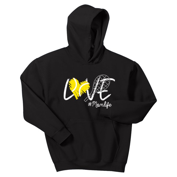 LOVE Tennis Mom Life Gift For Mom Wo Mother's Day Kids Hoodie