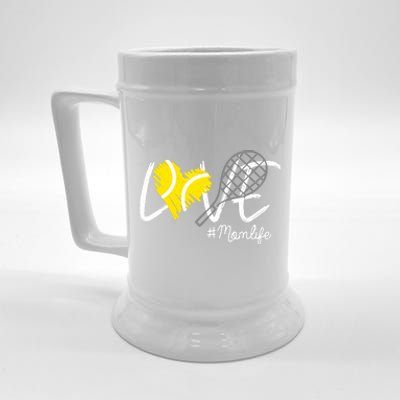 LOVE Tennis Mom Life Gift For Mom Wo Mother's Day Beer Stein