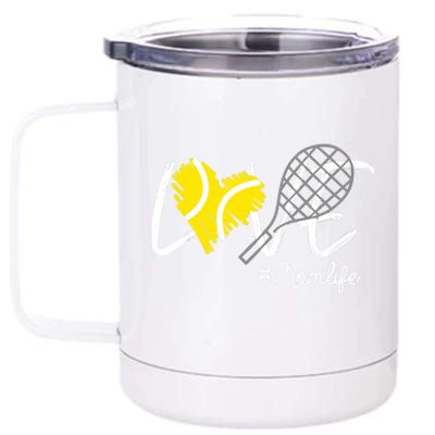 LOVE Tennis Mom Life Gift For Mom Wo Mother's Day 12 oz Stainless Steel Tumbler Cup