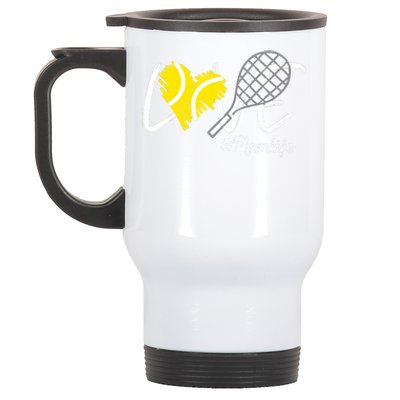 LOVE Tennis Mom Life Gift For Mom Wo Mother's Day Stainless Steel Travel Mug