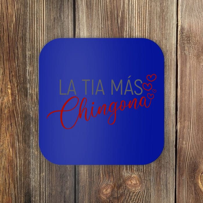 La Tia Mas Chingona Funny Aunt Heart Gift Coaster