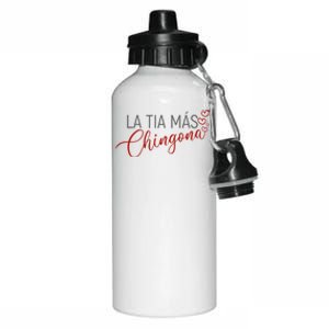 La Tia Mas Chingona Funny Aunt Heart Gift Aluminum Water Bottle