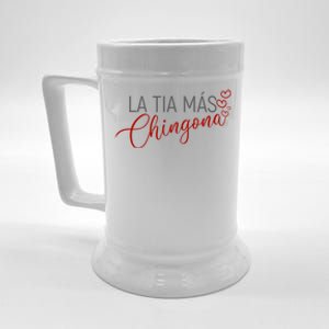 La Tia Mas Chingona Funny Aunt Heart Gift Beer Stein