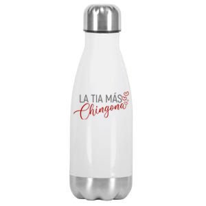 La Tia Mas Chingona Funny Aunt Heart Gift Stainless Steel Insulated Water Bottle