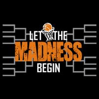 Let The Madness Begin A Funny Gift For Basketball Madness College March Women's V-Neck T-Shirt