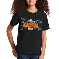 Let The Madness Begin A Funny Gift For Basketball Madness College March Kids T-Shirt