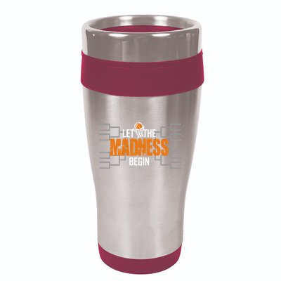 Let The Madness Begin A Funny Gift For Basketball Madness College March 16oz Travel Tumbler