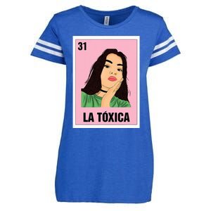 La Toxica Mexican Bingo Card Game Funny Girl Boss Spanish Enza Ladies Jersey Football T-Shirt