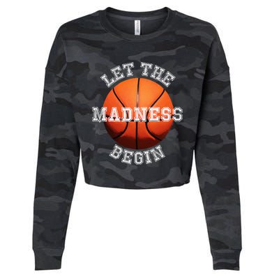 Let The Madness Begin Basketball Cropped Pullover Crew