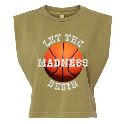 Let The Madness Begin Basketball Garment-Dyed Women's Muscle Tee