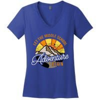 Let The Middle School Adventure Begin Middle School Teacher Women's V-Neck T-Shirt