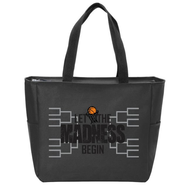 Let The Madness Begin College March Brackets Tournament Zip Tote Bag
